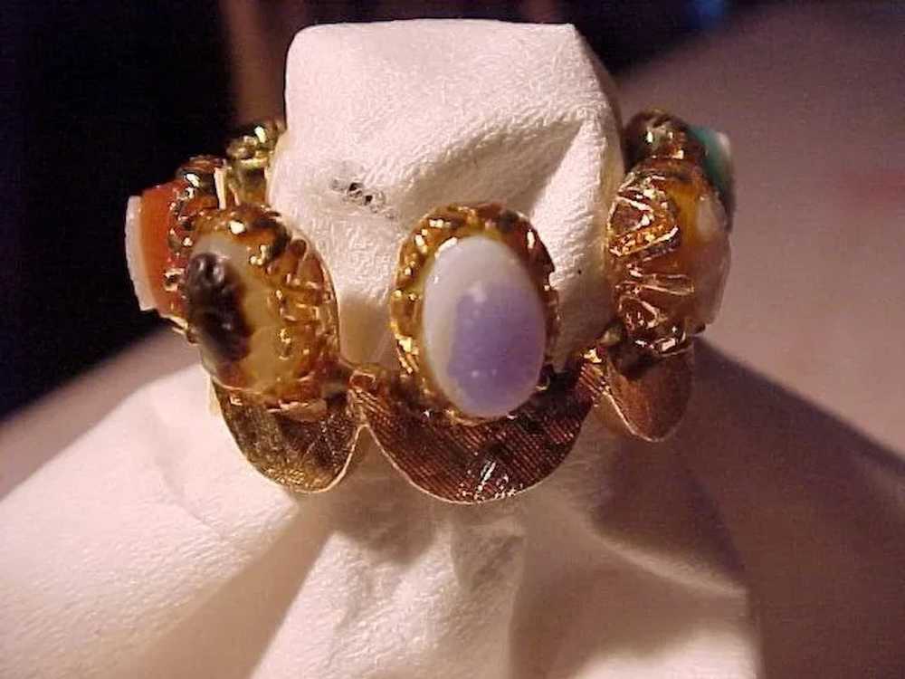 Lovely Old  Florentine Gold Ring With Cameos - image 4