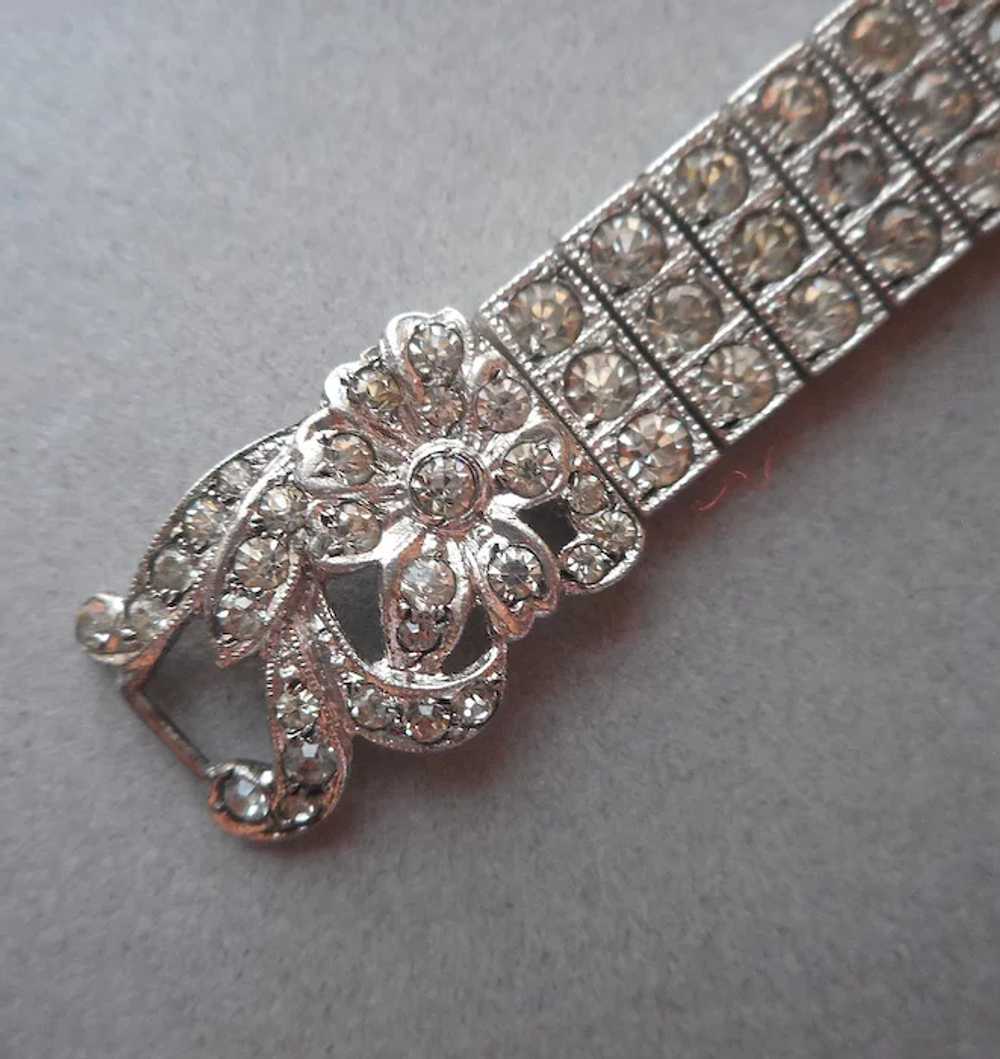 Otis Sterling Silver Art Deco Crystal Rhinestone … - image 3