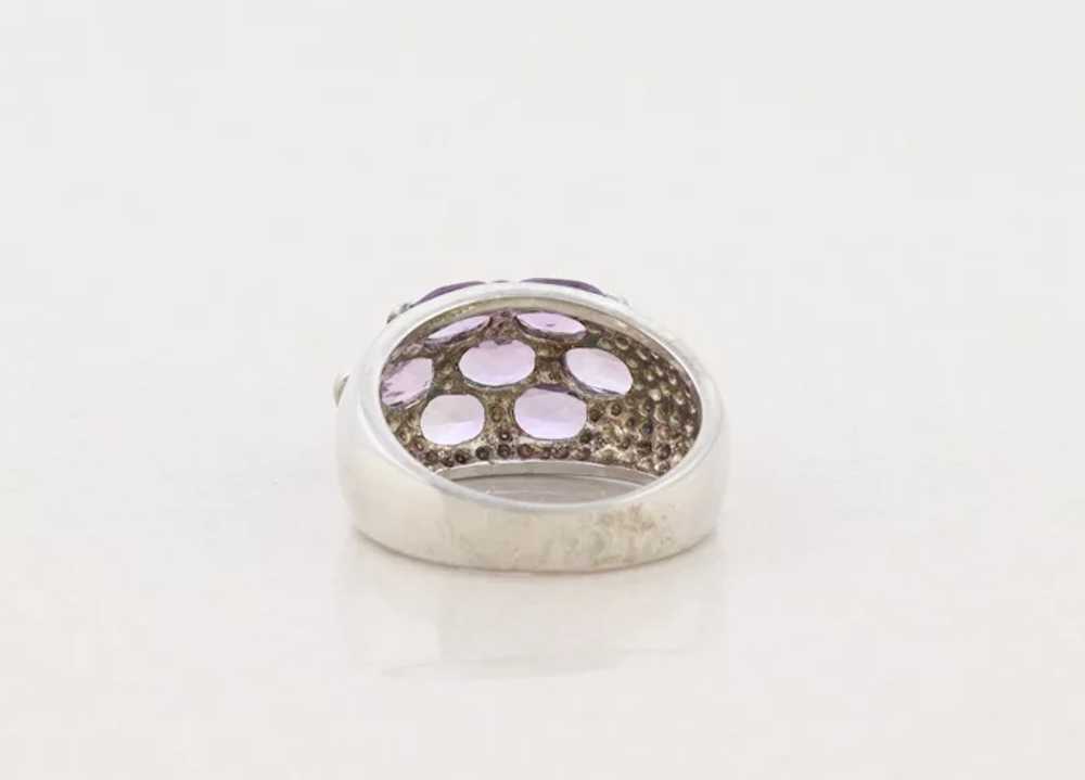 Sterling Silver Amethyst Ring size 7 1/4  Thick B… - image 7