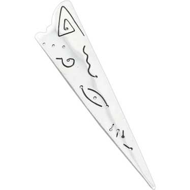 Sterling Silver Modernist Abstract Long Triangle P