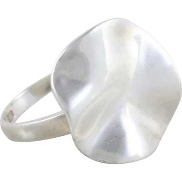 Modernist Electroform Circle Ring Sterling Silver 