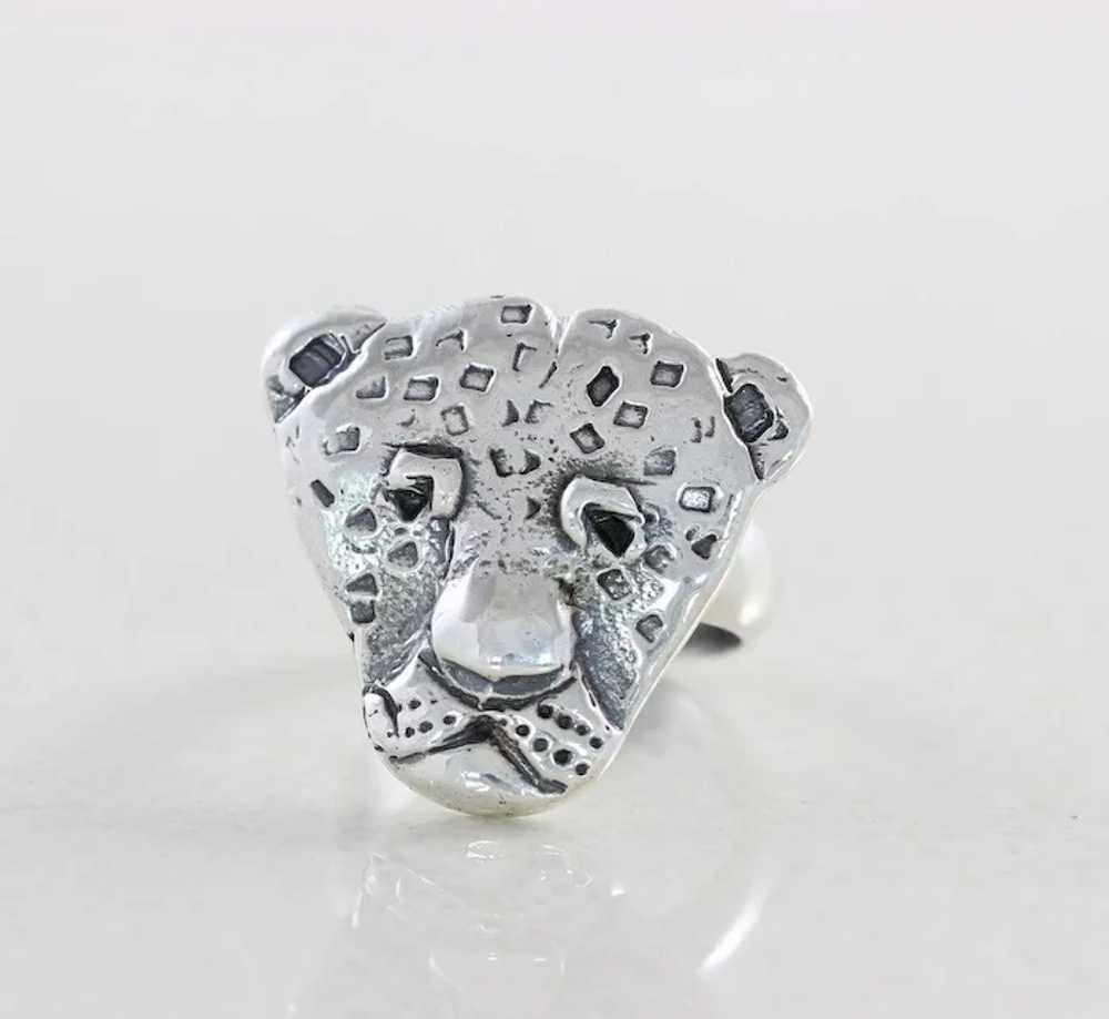 950 Silver Animal Cheetah Ring Size 7 1/4 - image 3