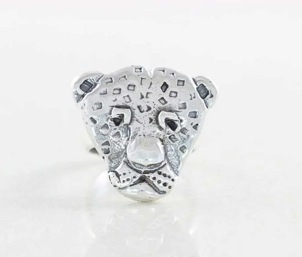950 Silver Animal Cheetah Ring Size 7 1/4 - image 4