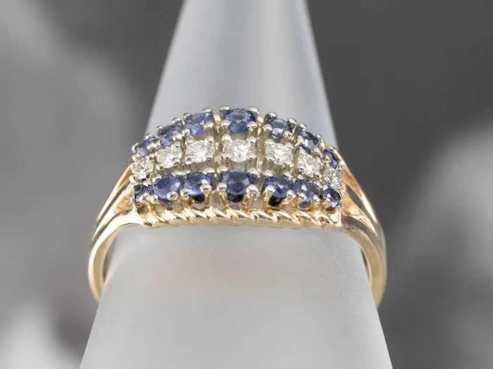 Twisting Sapphire And Diamond Band Or Stacking Ri… - image 7