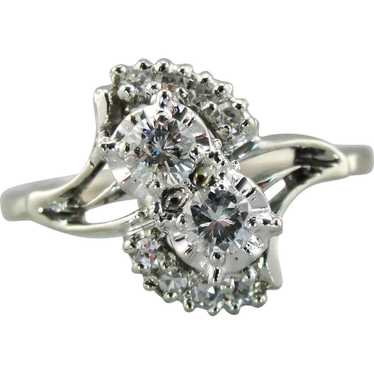 Vintage Double Diamond Bypass Cocktail Ring - image 1