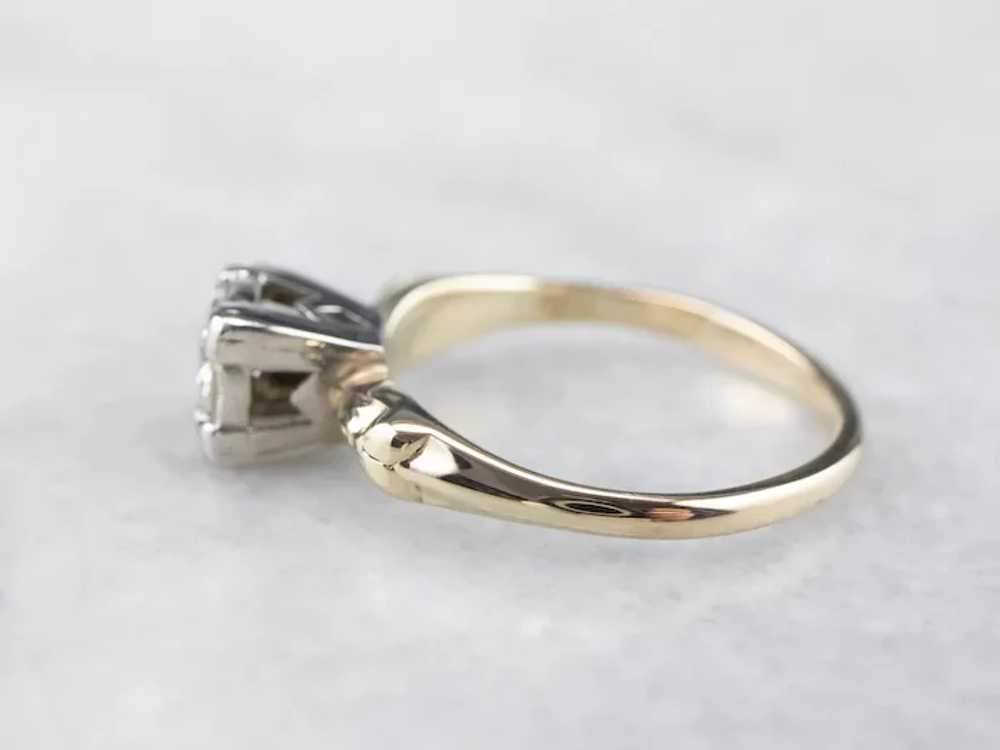 Classic Retro Diamond Solitaire Engagement Ring - image 4