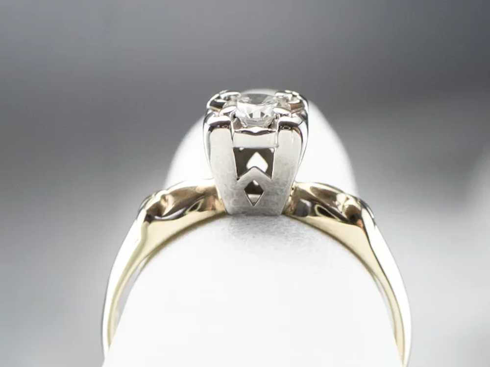 Classic Retro Diamond Solitaire Engagement Ring - image 7