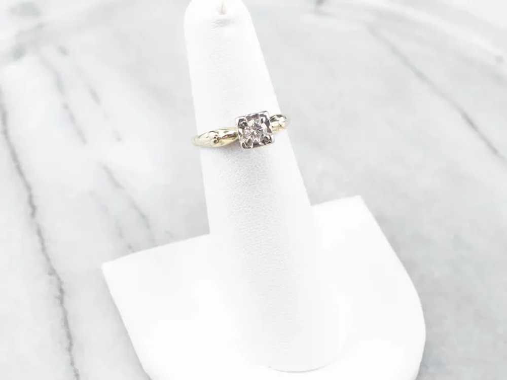 Classic Retro Diamond Solitaire Engagement Ring - image 9