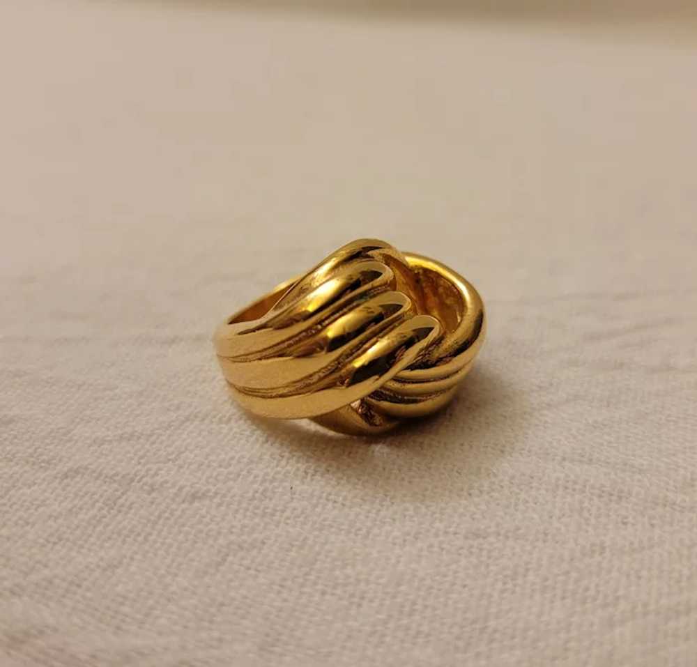 18Kt hge yellow gold ring, knot design - image 5