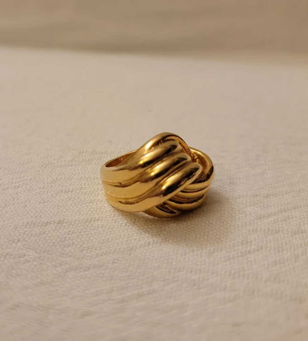 18Kt hge yellow gold ring, knot design - image 6