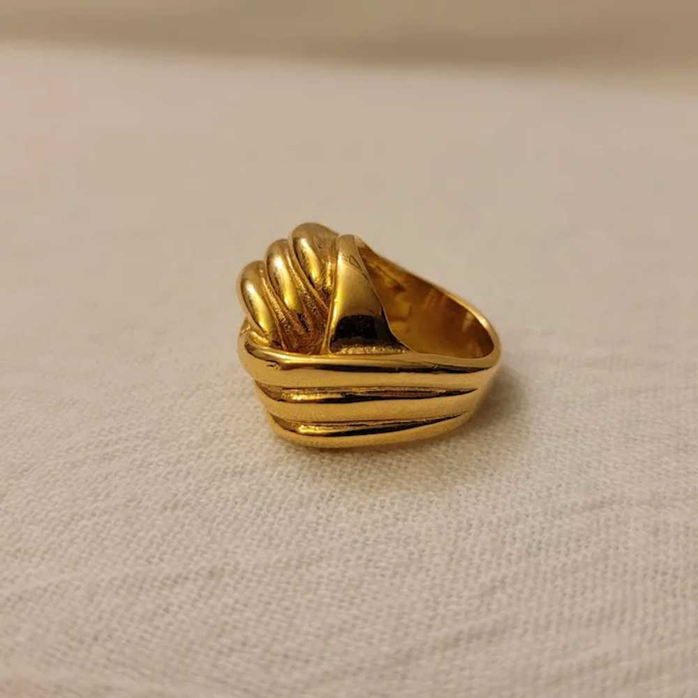 18Kt hge yellow gold ring, knot design - image 7