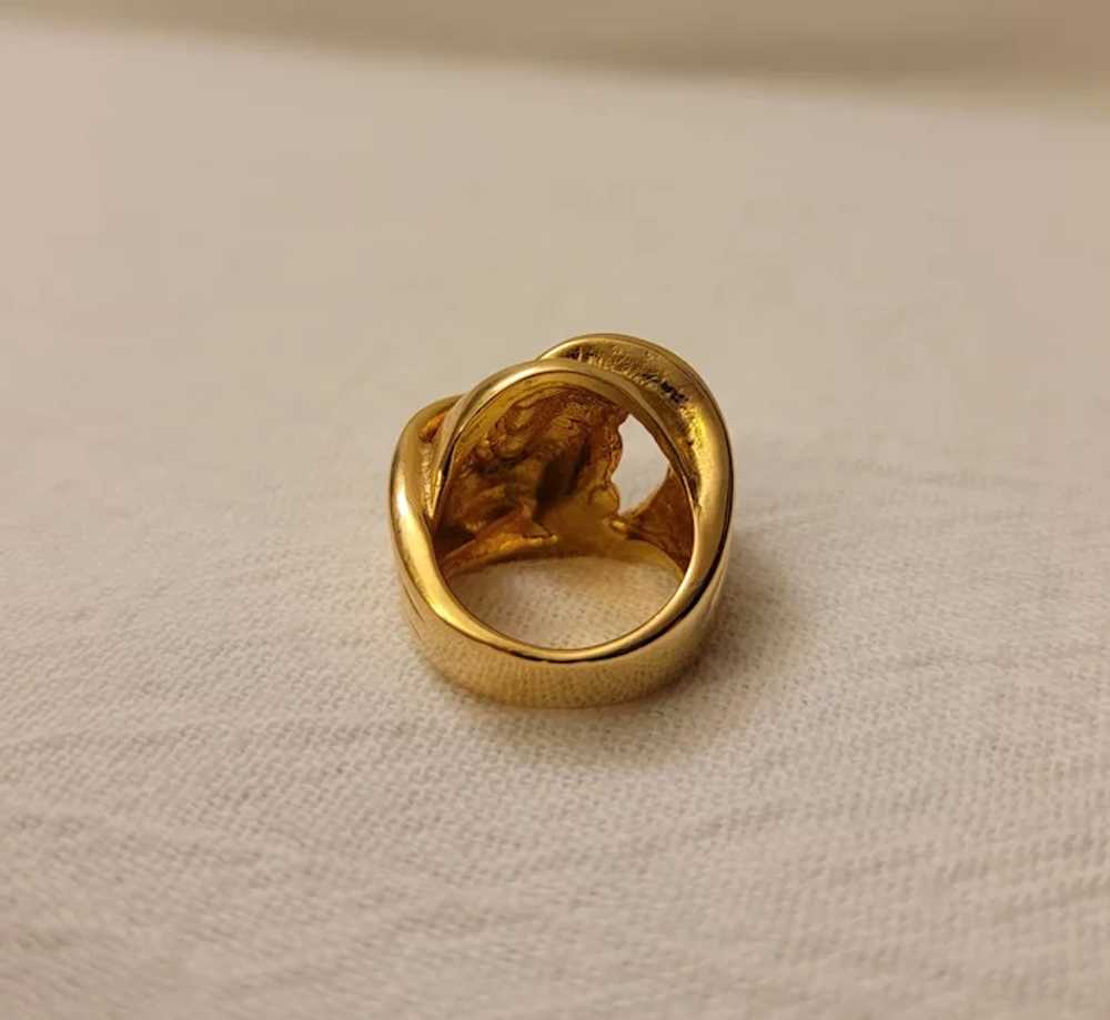 18Kt hge yellow gold ring, knot design - image 8