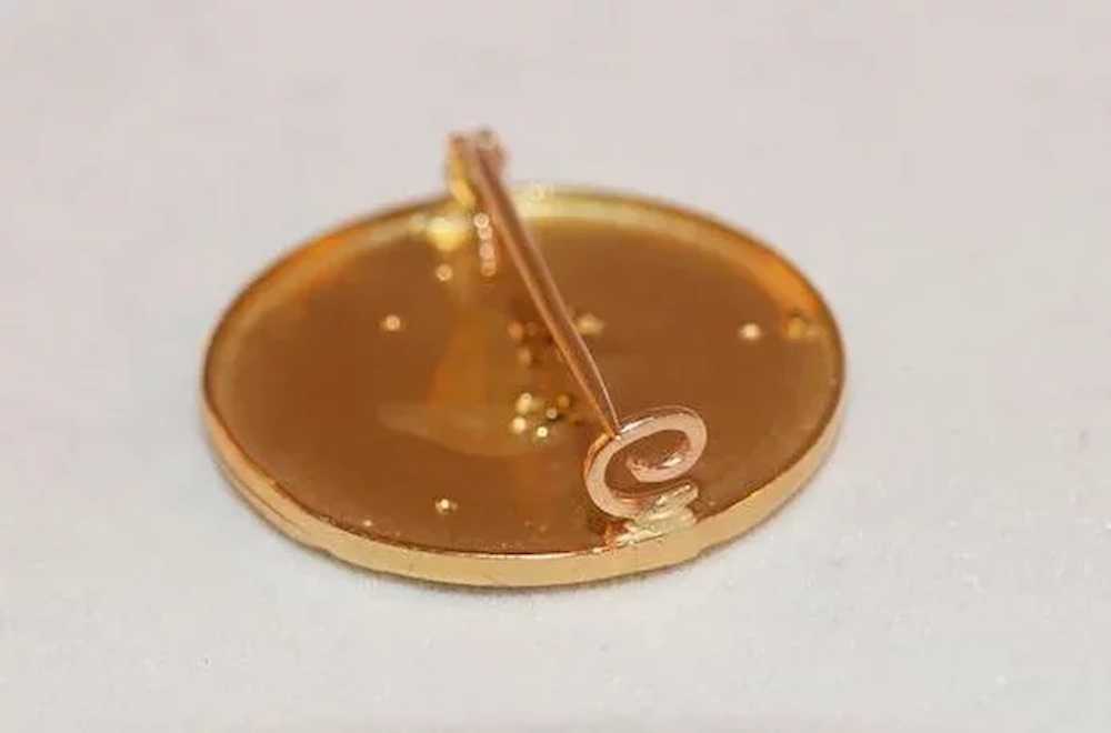 Art Nouveau 15K Gold Pin with Diamond,Ruby, Emera… - image 4