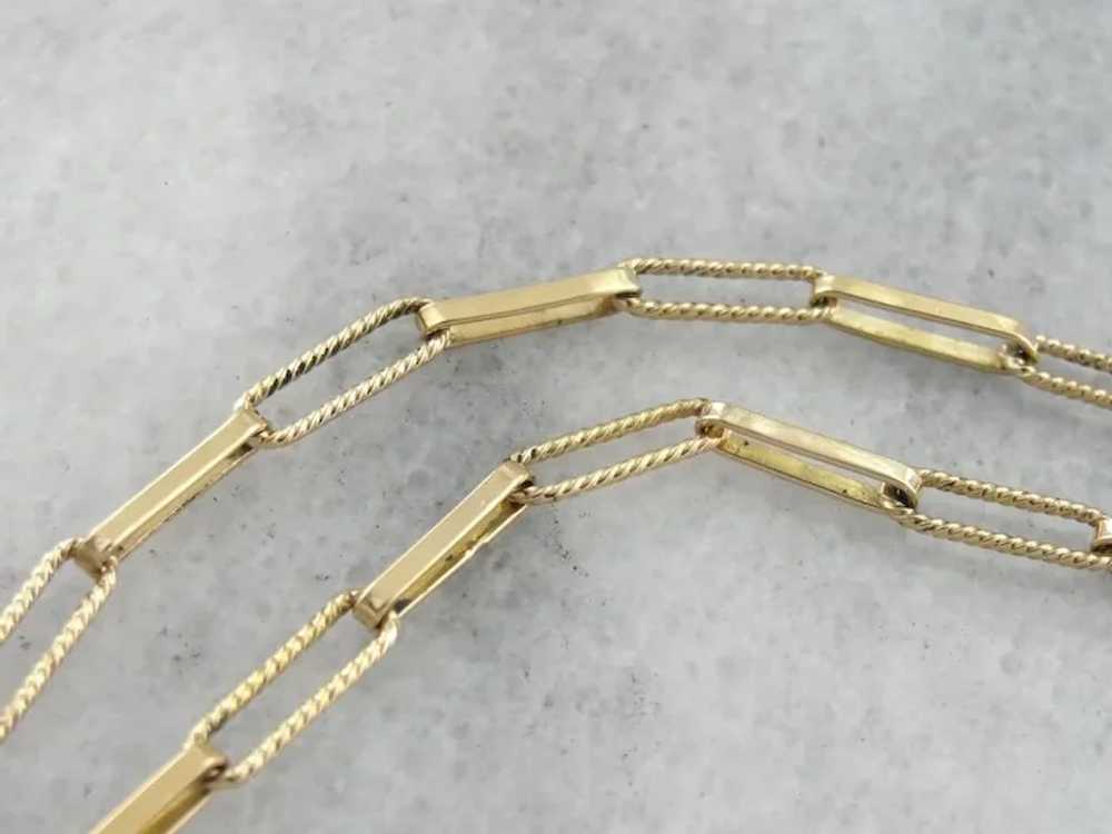 Long Yellow 18 Karat Gold Chain Necklace with Dec… - image 3