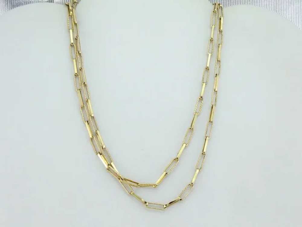 Long Yellow 18 Karat Gold Chain Necklace with Dec… - image 5