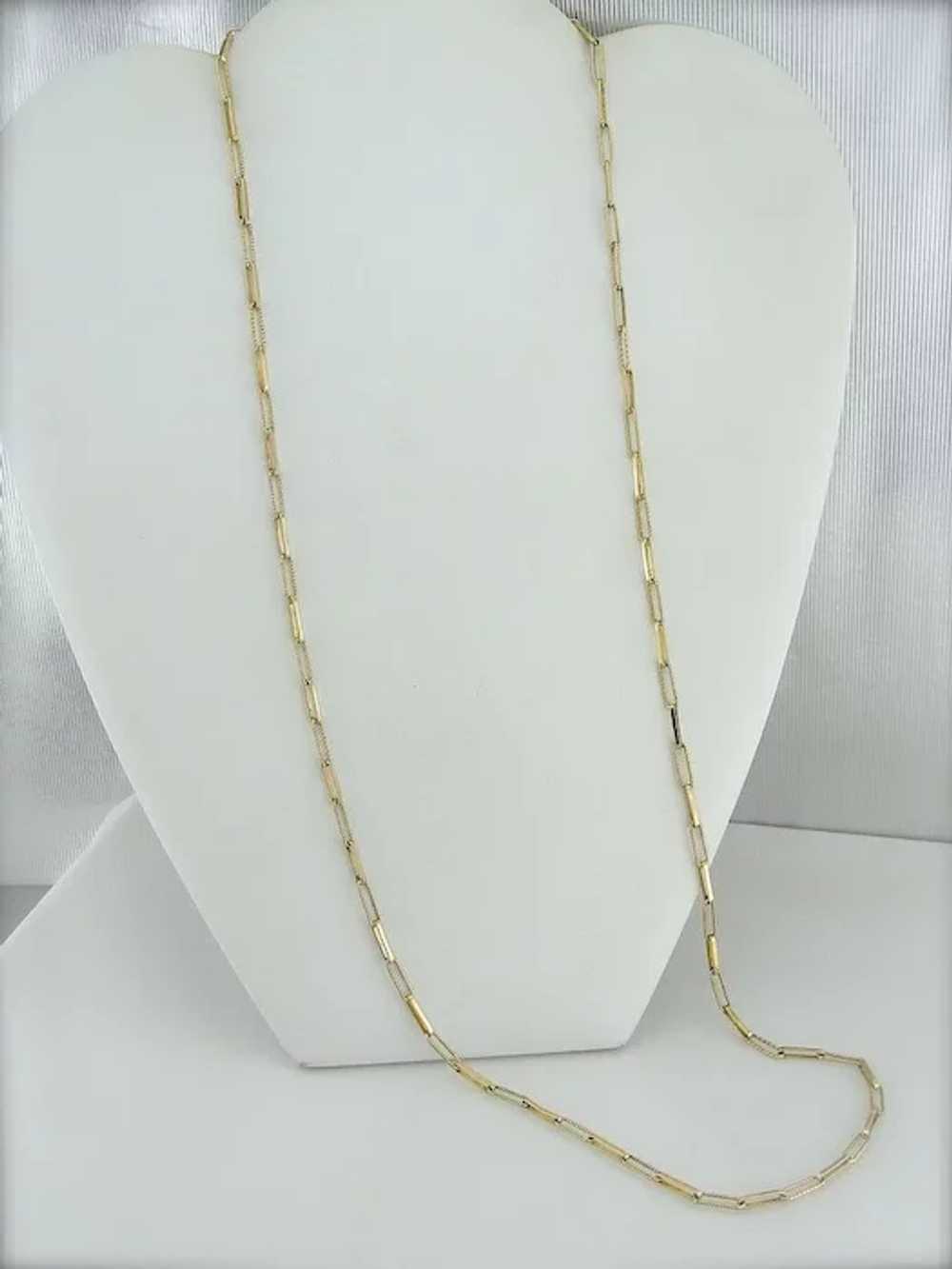 Long Yellow 18 Karat Gold Chain Necklace with Dec… - image 6