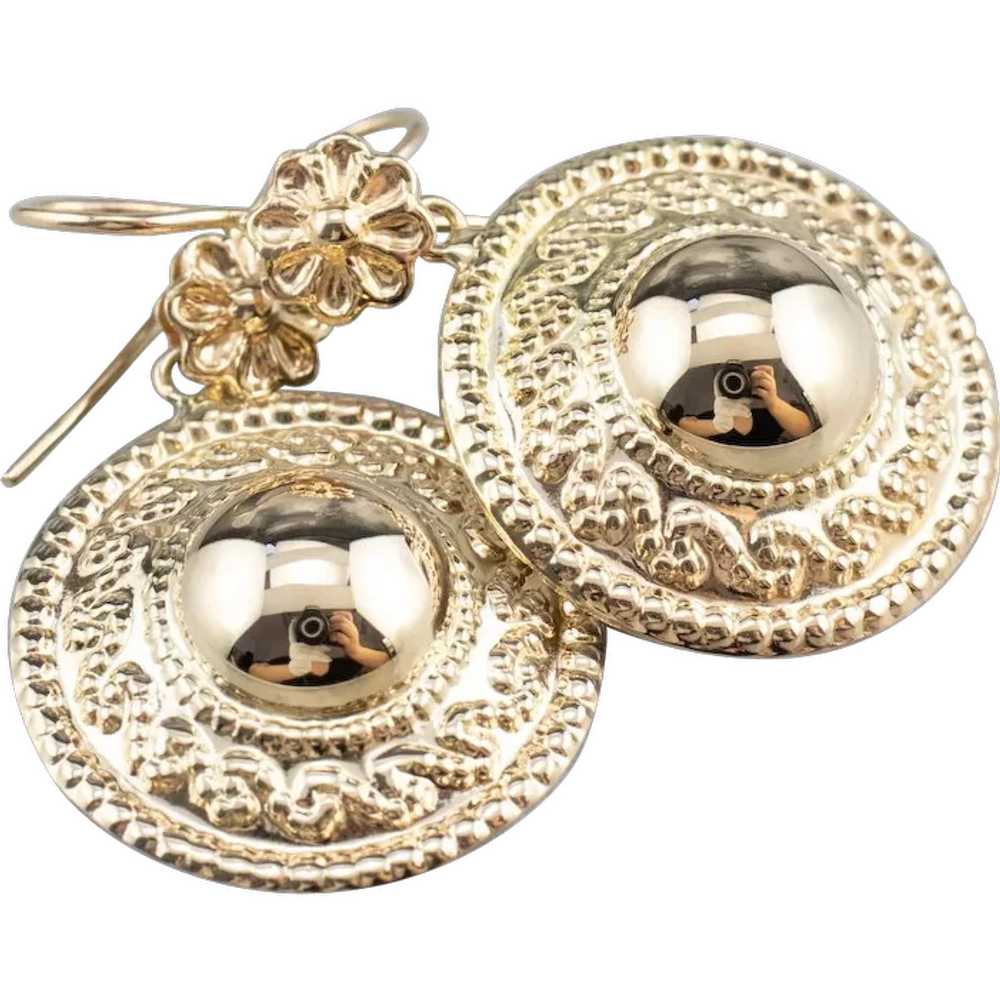 Ornate Floral Drop Earrings - image 1