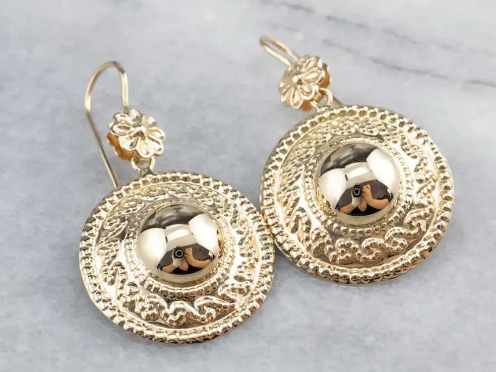 Ornate Floral Drop Earrings - image 3