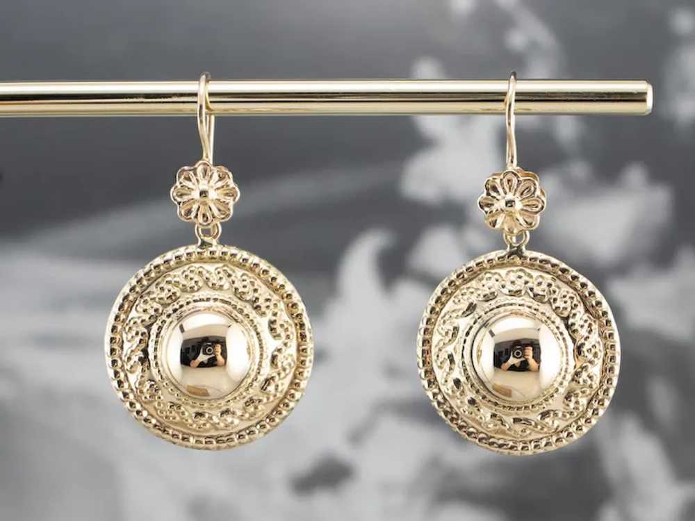 Ornate Floral Drop Earrings - image 7