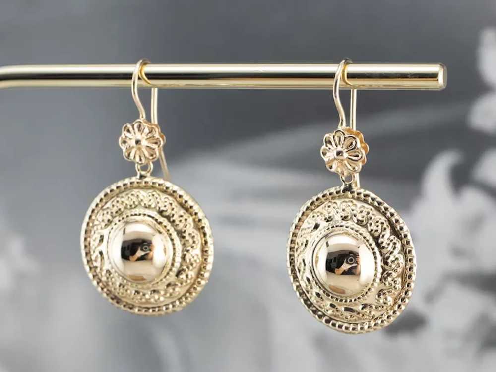 Ornate Floral Drop Earrings - image 9