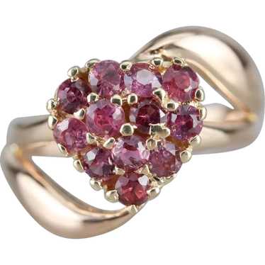 Lovely Ruby Heart Bypass Ring - image 1