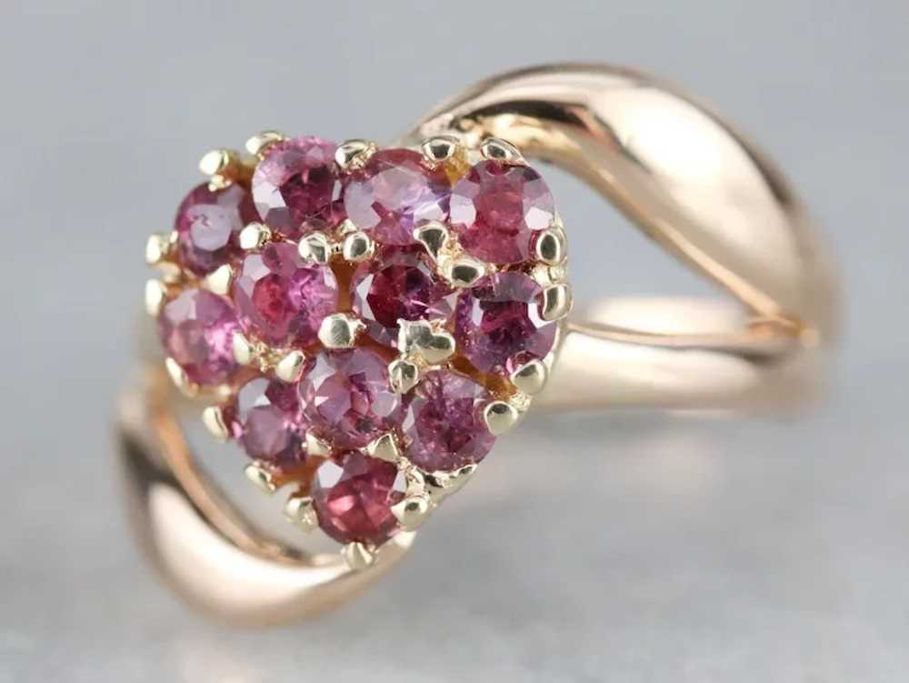 Lovely Ruby Heart Bypass Ring - image 3