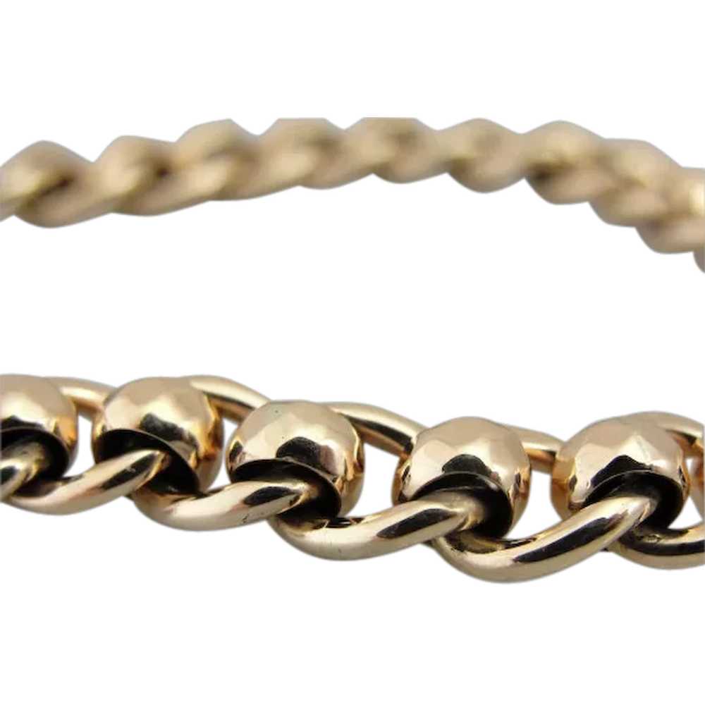 Vintage 9K Rose Gold Chain Bracelet - image 1