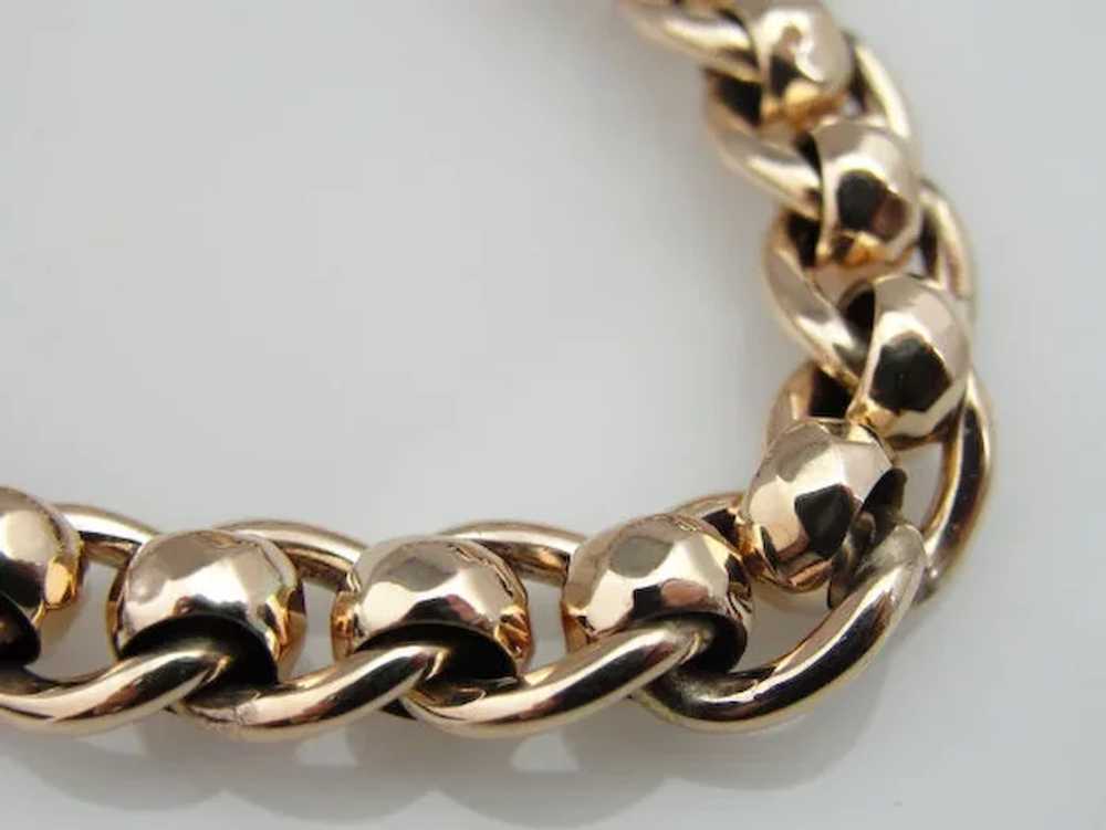 Vintage 9K Rose Gold Chain Bracelet - image 3