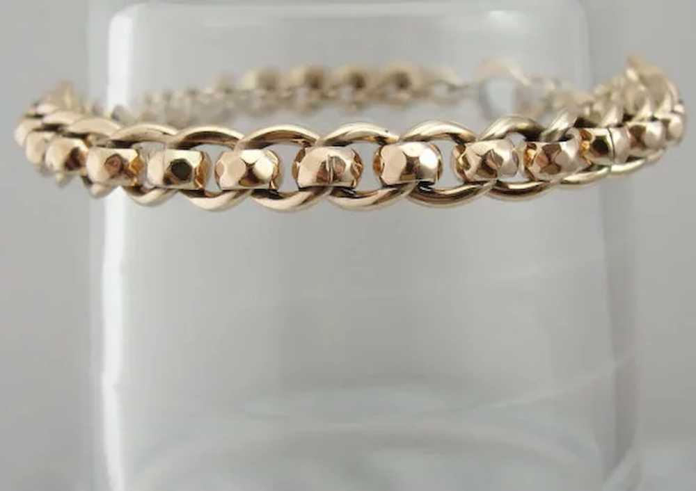 Vintage 9K Rose Gold Chain Bracelet - image 4