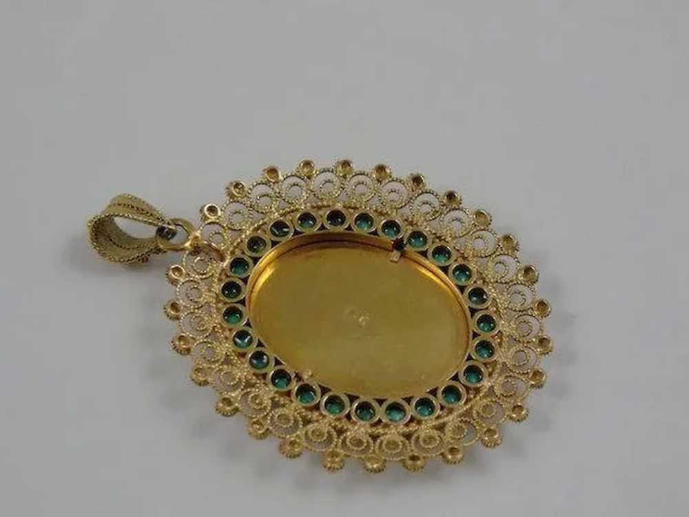 Exquisite Enamel Color Cameo with Fine Filigree F… - image 4