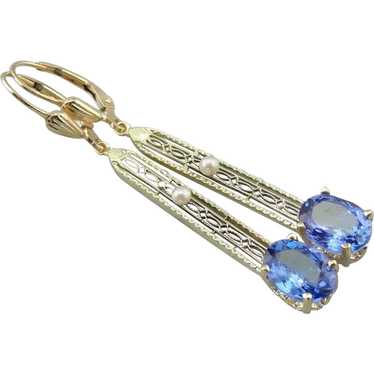 Our Finest Tanzanite Upcycled Filigree Drop Earrin