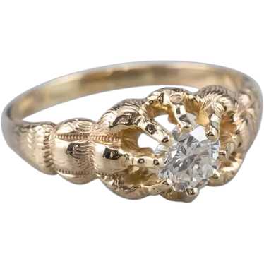 Unisex Antique Diamond Belcher Ring