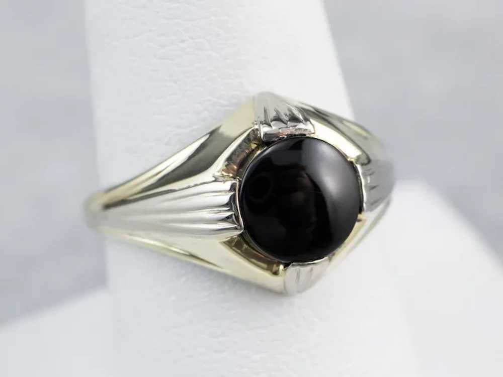 Retro Era Black Onyx Solitaire Ring - image 9