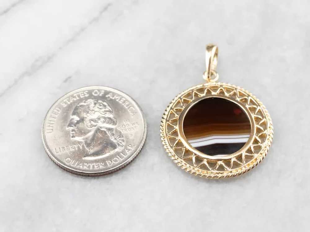 Mid-Century Banded Agate Pendant - image 7