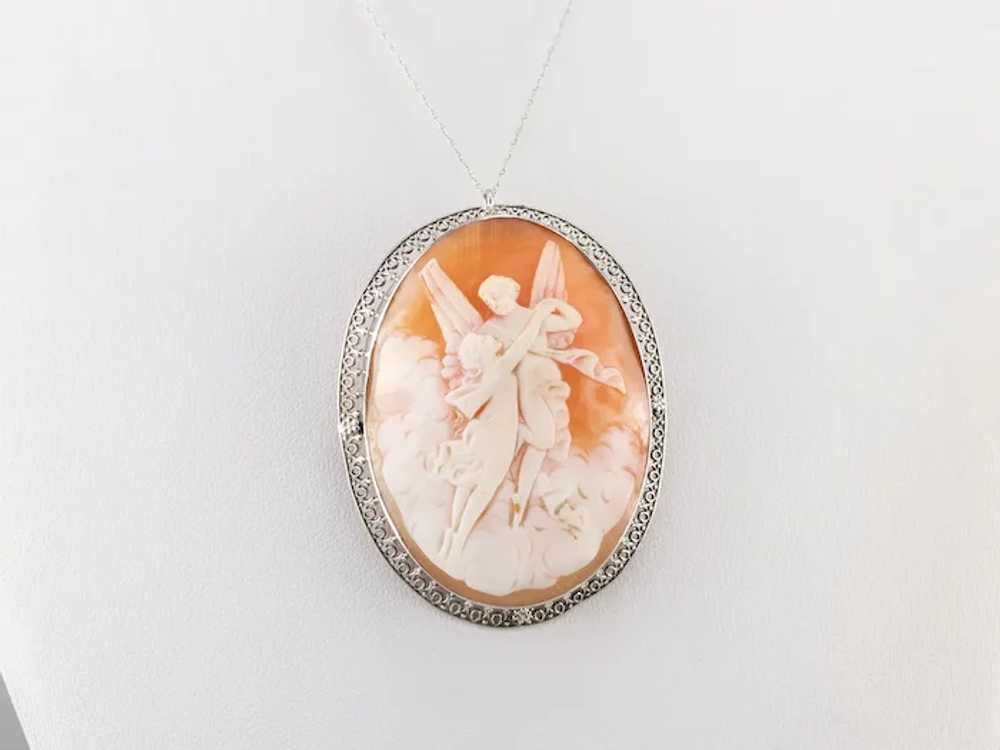 Cupid and Psyche Cameo Large Pin or Pendant - image 10