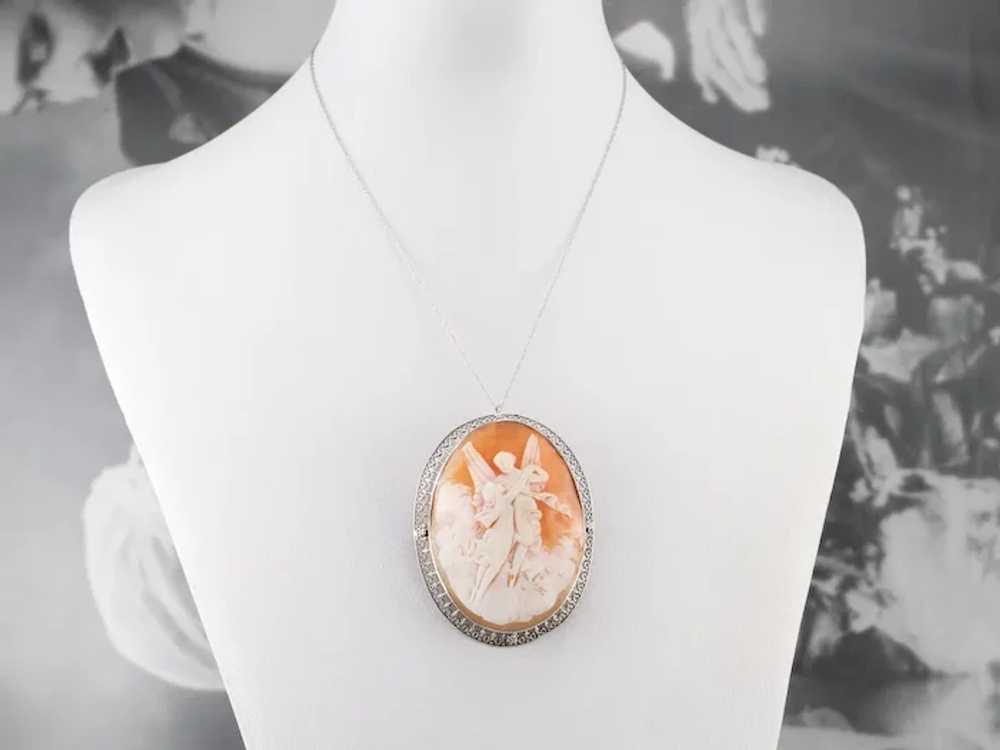 Cupid and Psyche Cameo Large Pin or Pendant - image 11