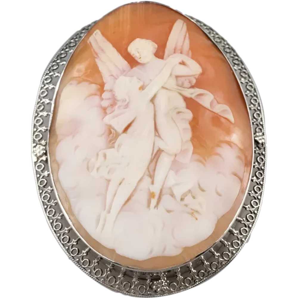 Cupid and Psyche Cameo Large Pin or Pendant - image 1