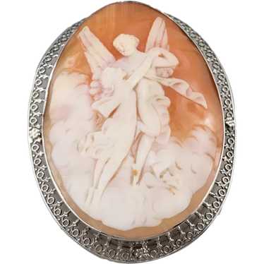 Cupid and Psyche Cameo Large Pin or Pendant