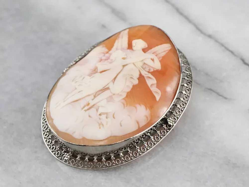 Cupid and Psyche Cameo Large Pin or Pendant - image 2