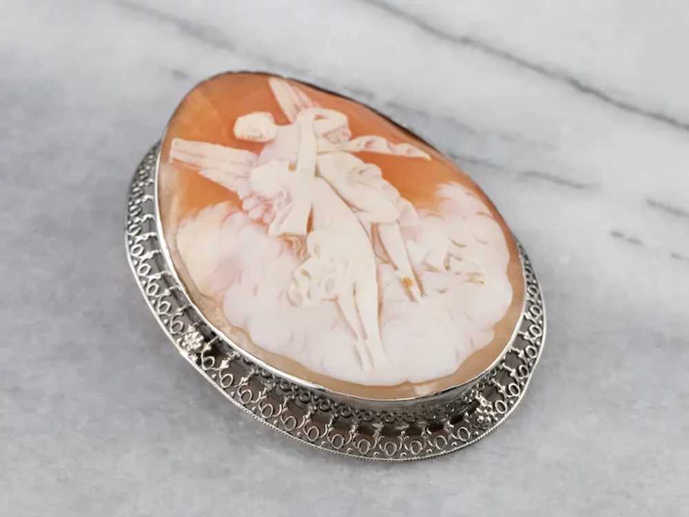 Cupid and Psyche Cameo Large Pin or Pendant - image 3