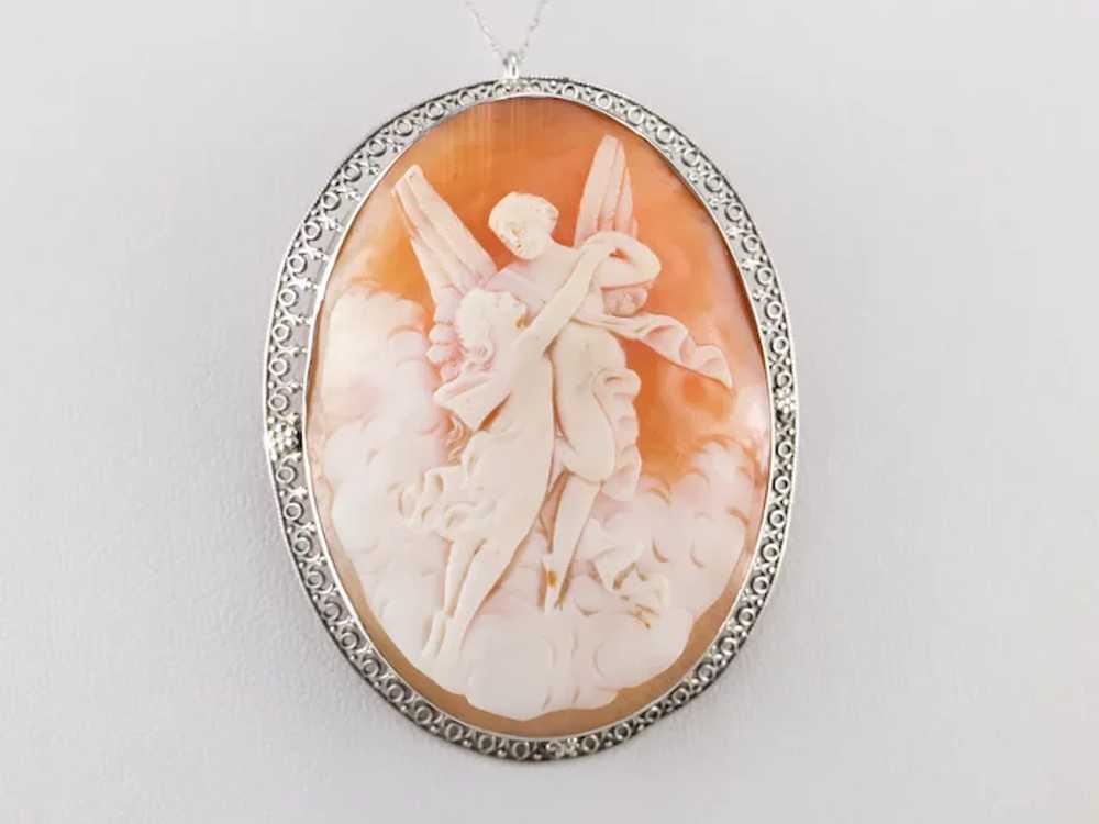 Cupid and Psyche Cameo Large Pin or Pendant - image 9