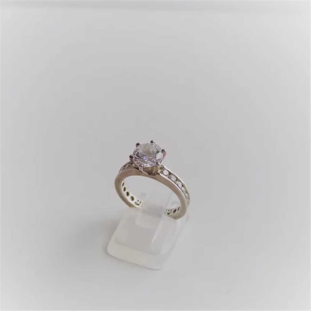 Lovely 1Ct Clear CZ Ring with Eternity Band Set i… - image 6