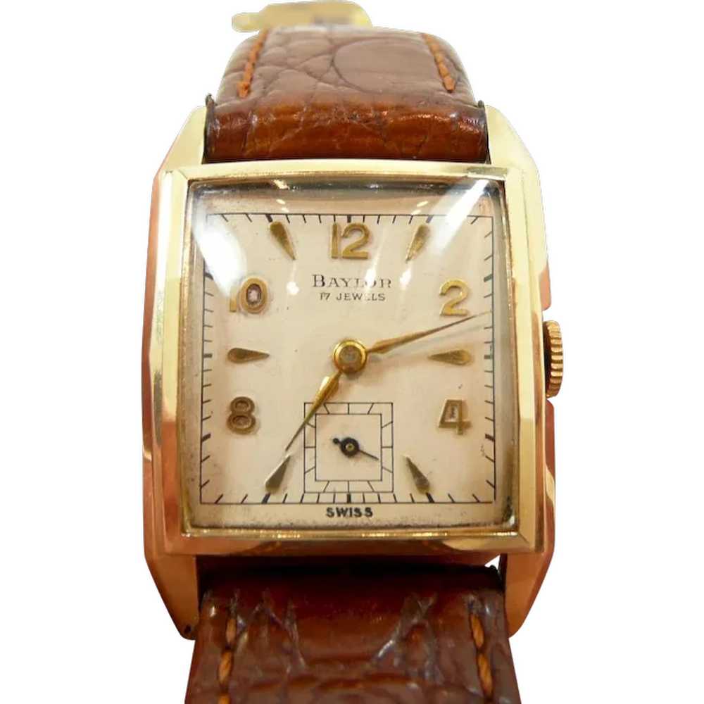 Interesting Baylor Vintage Gold Tank Watch c. 195… - image 1