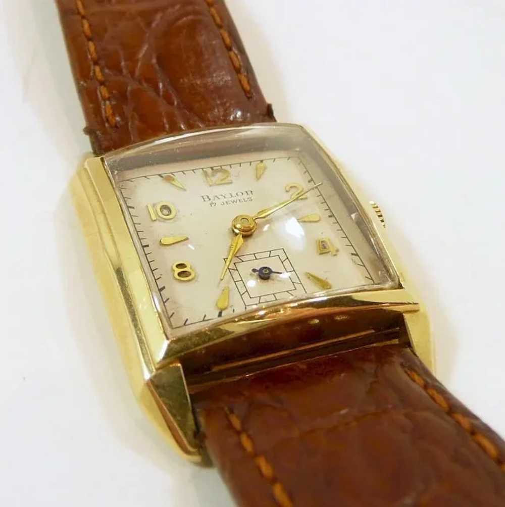 Interesting Baylor Vintage Gold Tank Watch c. 195… - image 2