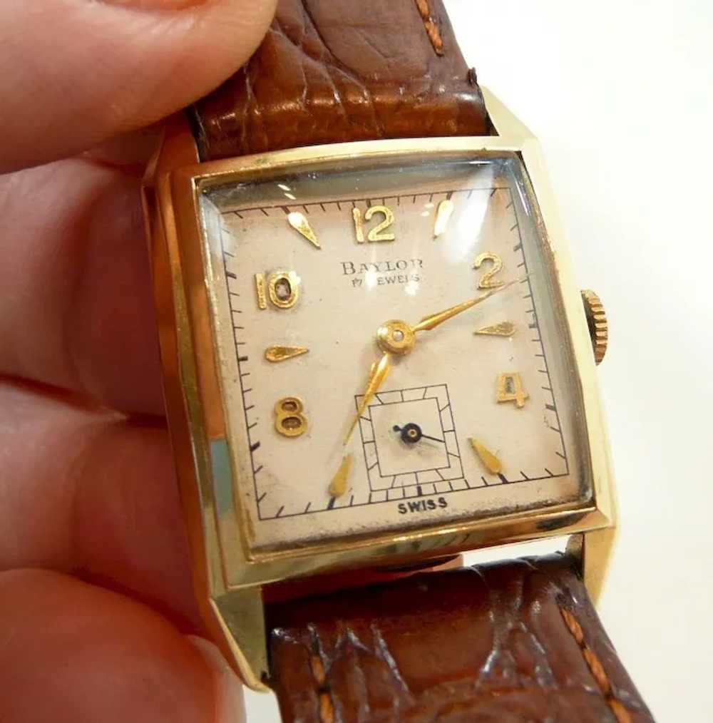 Interesting Baylor Vintage Gold Tank Watch c. 195… - image 3
