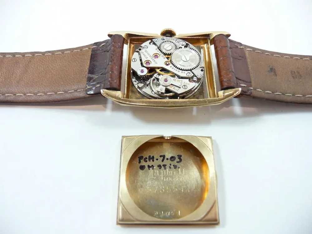 Interesting Baylor Vintage Gold Tank Watch c. 195… - image 7