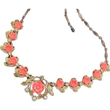 Celluloid Rose Necklace - image 1