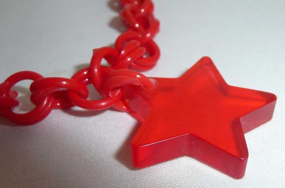 Beautiful Bakelite 4 Prystal Red Star & Creamy An… - image 4