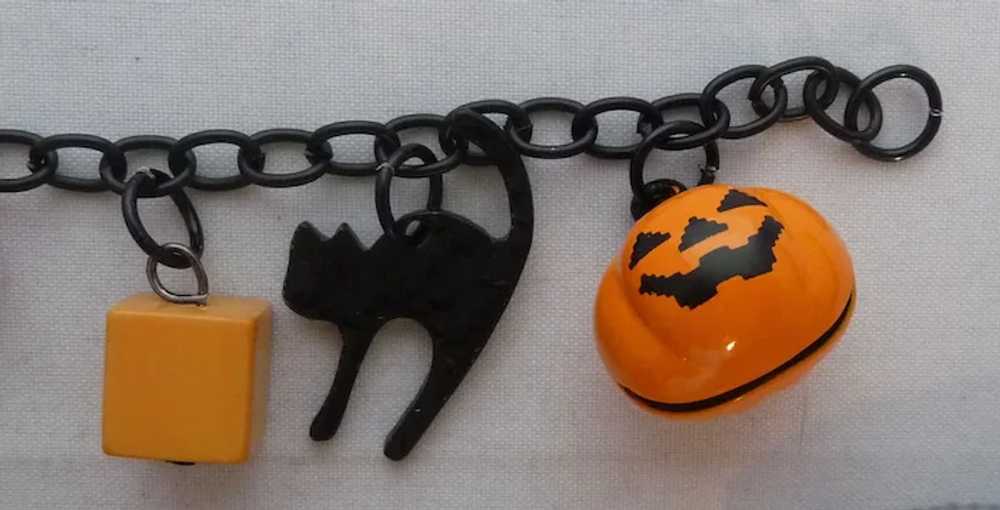 Bakelite Plastic Celluloid Halloween Black Cats  … - image 4