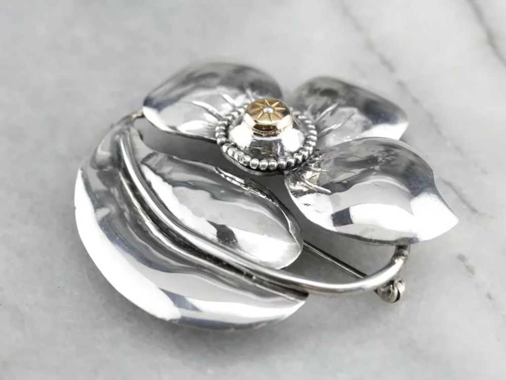 Pretty Dogwood Flower Brooch - image 3